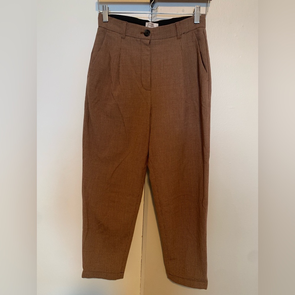 High Waisted Plaid Trousers